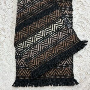 Etro Black and Brown Geometric Scarf